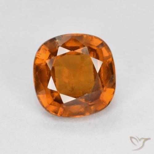 1.37ct Natural Naranja oscuro medio granate hessonita, Forma Cojín, VS-SI
