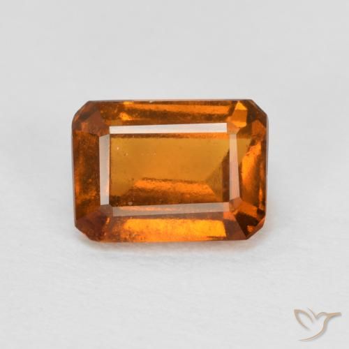 1.28ct Natural Naranja amarillento granate hessonita, corte esmeralda, VS-SI