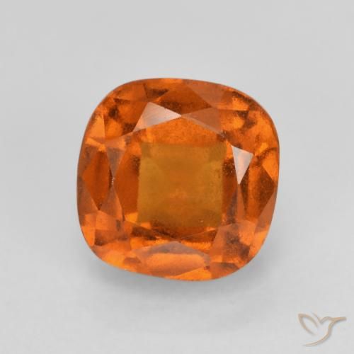 1.40ct Natural Naranja oscuro granate hessonita, Forma Cojín, VS