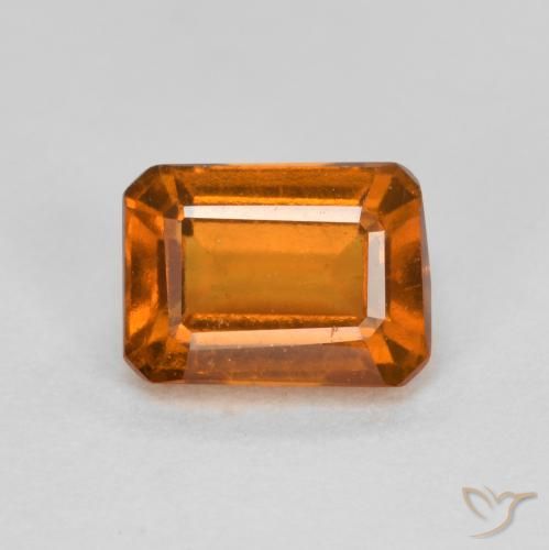 granate hessonita Naranja oscuro medio natural de 1.42 ct, Corte Octágono / Esmeralda, VS