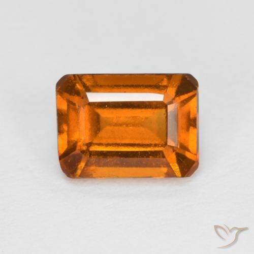 1.44ct Natural Naranja medio granate hessonita, corte esmeralda, VS