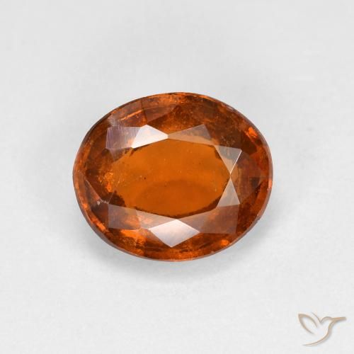 1.62ct Natural Naranja oscuro medio Granate Hessonita, Ovalada, VS