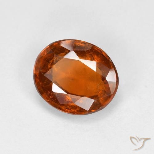 granate hessonita Naranja oscuro medio natural de 1.62 ct, Ovalada, VS