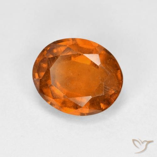 granate hessonita Naranja oscuro medio natural de 2.48 ct, Ovalada, VS