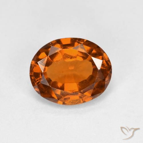 1.56ct Natural Naranja oscuro medio Granate Hessonita, Ovalada, VS