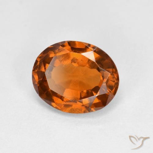 granate hessonita Naranja oscuro medio natural de 1.56 ct, Ovalada, VS
