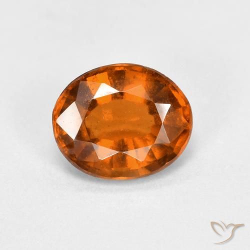 1.48ct Natural Naranja oscuro medio Granate Hessonita, Ovalada, VS