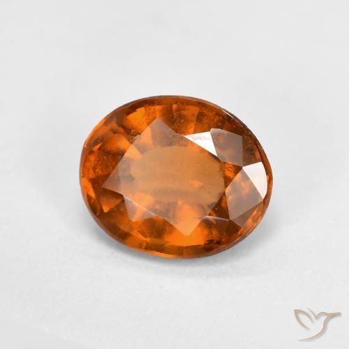 granate hessonita Naranja oscuro medio natural de 1.48 ct, Ovalada, VS