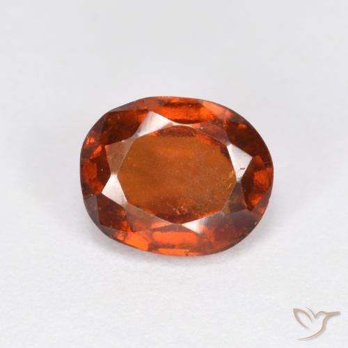 1.43ct Natural Naranja oscuro Granate Hessonita, Ovalada, VS-SI