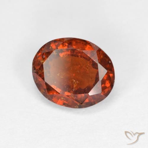 granate hessonita Naranja oscuro natural de 1.58 ct, Ovalada, VS-SI