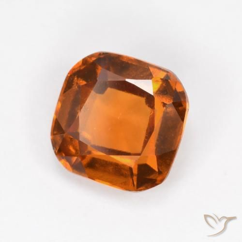 granate hessonita Naranja oscuro medio natural de 1.69 ct, Forma Cojín, VVS-VS