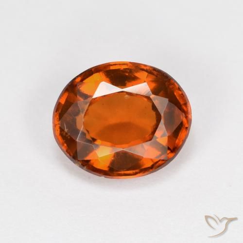 1.62ct Natural Naranja oscuro Granate Hessonita, Ovalada, VS