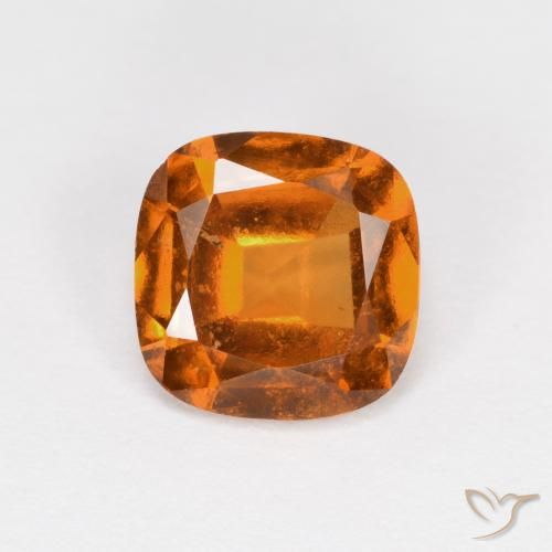 1.55ct Natural Naranja oscuro granate hessonita, Forma Cojín, VS