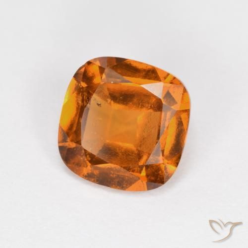 granate hessonita Naranja oscuro natural de 1.55 ct, Forma Cojín, VS