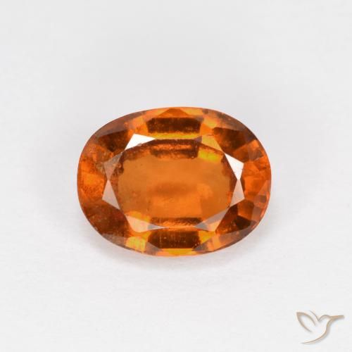 1.66ct Natural Naranja oscuro medio Granate Hessonita, Ovalada, VS