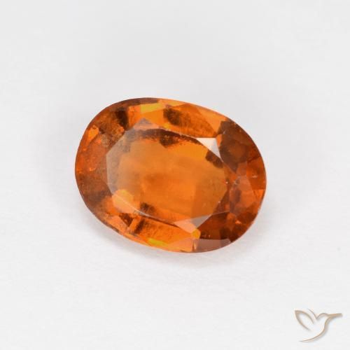 granate hessonita Naranja oscuro medio natural de 1.66 ct, Ovalada, VS