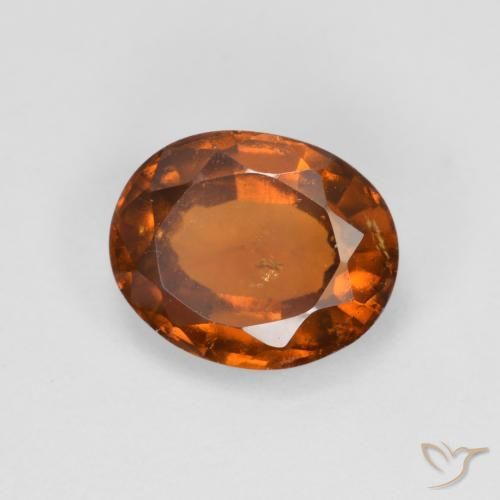 granate hessonita Naranja oscuro medio natural de 2.25 ct, Ovalada, VS-SI