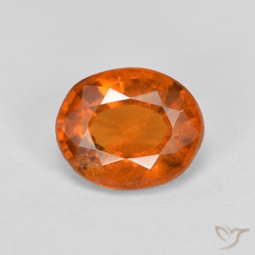 2.10ct Natural Naranja oscuro Granate Hessonita, Ovalada, VS-SI