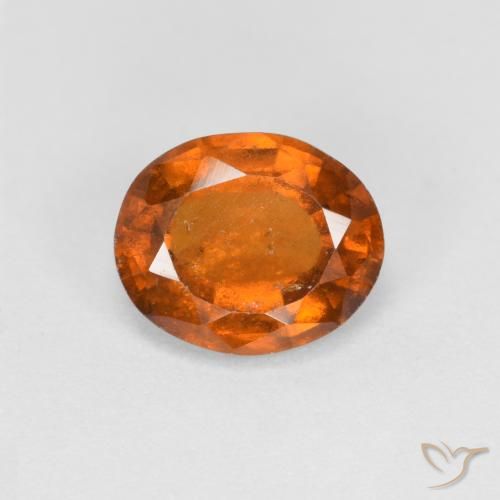 1.66ct Natural Naranja oscuro Granate Hessonita, Ovalada, VS-SI