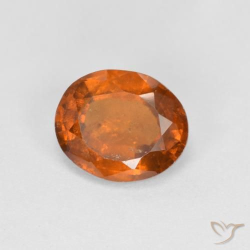 granate hessonita Naranja oscuro natural de 1.66 ct, Ovalada, VS-SI