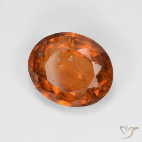 granate hessonita Naranja oscuro medio natural de 2.93 ct, Ovalada, VS-SI