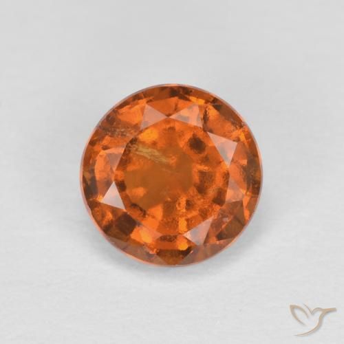 granate hessonita Naranja oscuro medio natural de 0.95 ct, Redondo, VS