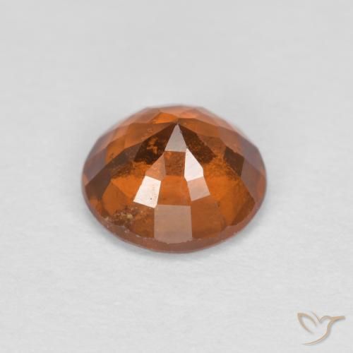 granate hessonita Naranja oscuro medio natural de 0.95 ct, Redondo, VS