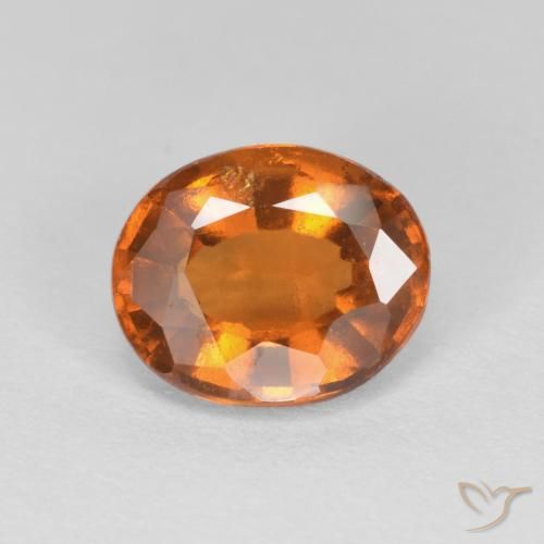 1.56ct Natural Naranja amarillento Granate Hessonita, Ovalada, VS