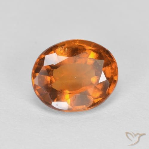 granate hessonita Naranja amarillento natural de 1.56 ct, Ovalada, VS