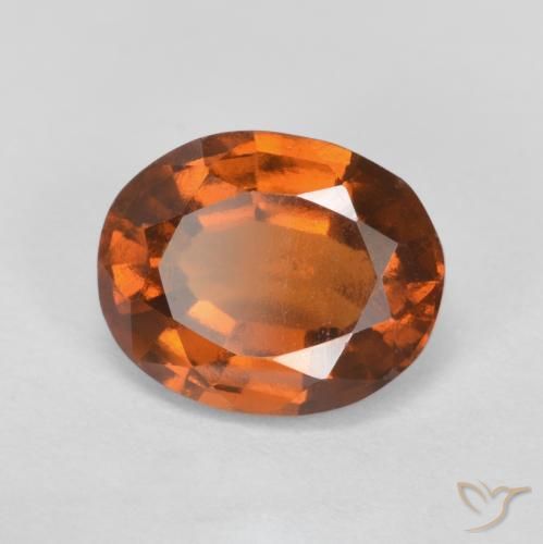 2.06ct Natural Naranja oscuro Granate Hessonita, Ovalada, VS
