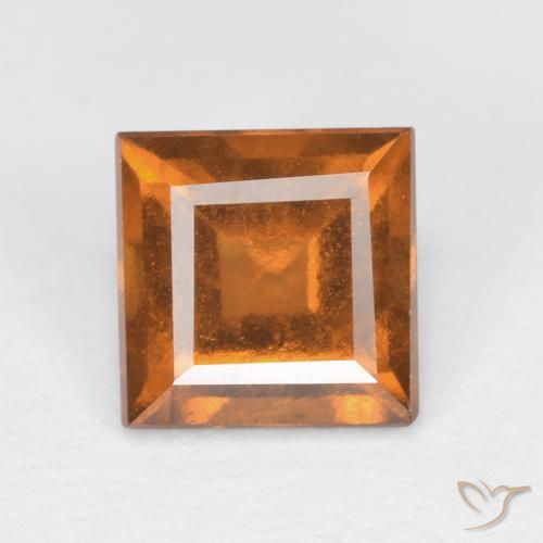1.42ct Natural Naranja amarillento granate hessonita, Cuadrado, VS