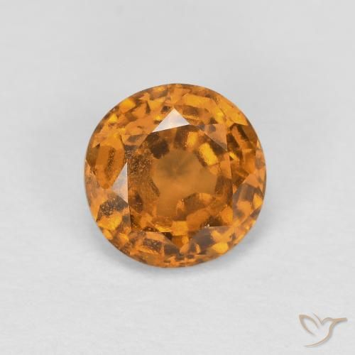 0.97ct Natural Naranja medio Granate Hessonita, Redondo, VS