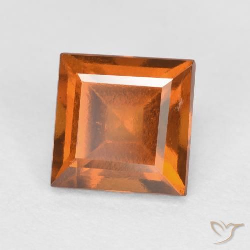 granate hessonita Naranja oscuro natural de 1.47 ct, Cuadrado, VS