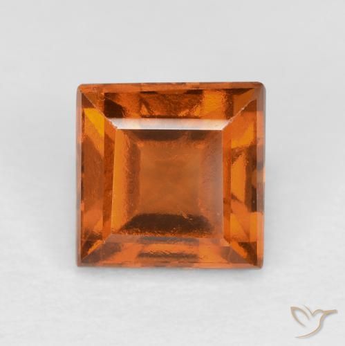 1.49ct Natural Naranja amarillento granate hessonita, Cuadrado, VS