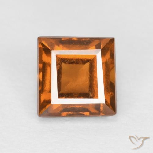 0.86ct Natural Naranja medio Granate Hessonita, Cuadrado, VS