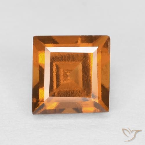 0.94ct Natural Naranja amarillento granate hessonita, Cuadrado, VS