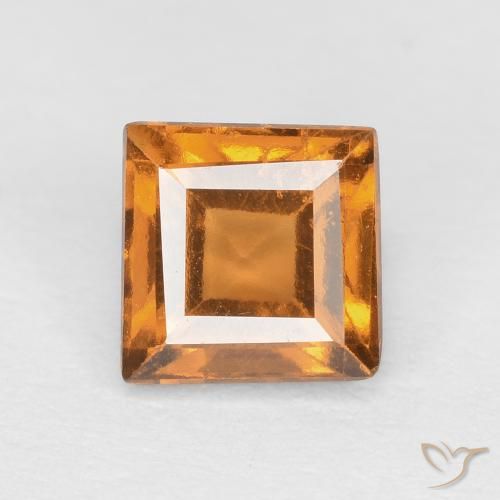 0.91ct Natural Marrón naranja Granate Hessonita, Cuadrado, VS