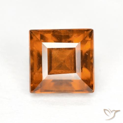 1.57ct Natural Naranja oscuro granate hessonita, Cuadrado, VS