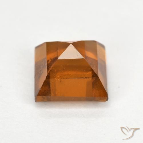 granate hessonita Naranja oscuro natural de 1.57 ct, Cuadrado, VS