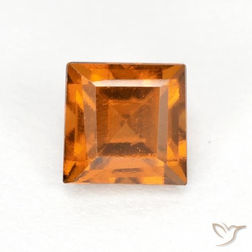 1.00ct Natural Marrón naranja Granate Hessonita, Cuadrado, VS