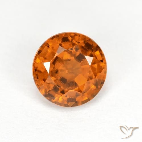 1.04ct Natural Naranja oscuro granate hessonita, Redondo, VS