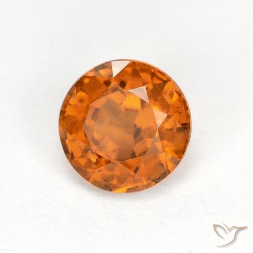 granate hessonita Naranja oscuro natural de 1.04 ct, Redondo, VS