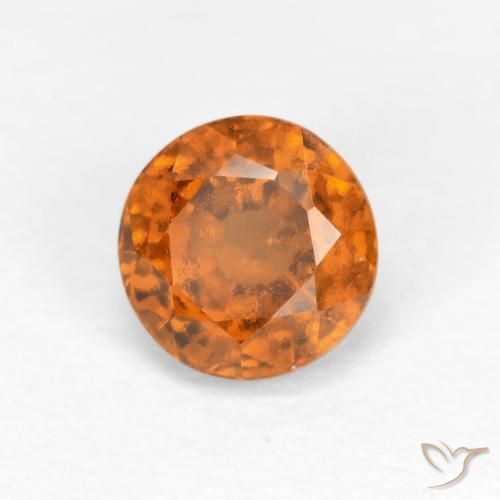 granate hessonita Naranja medio natural de 1.05 ct, Redondo, VS