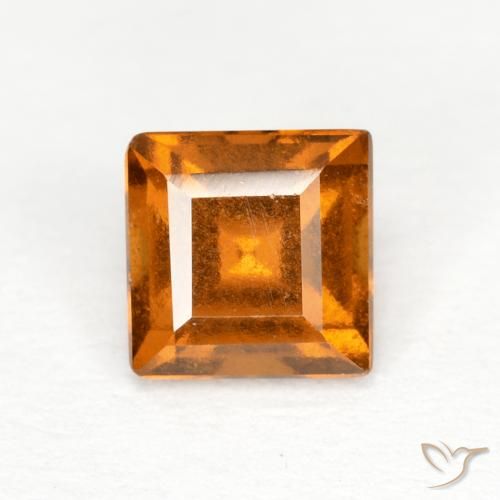 0.88ct Natural Marrón naranja Granate Hessonita, Cuadrado, VS