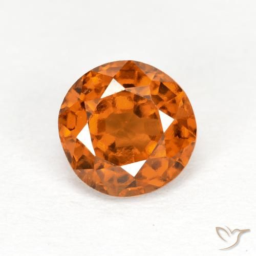 1.06ct Natural Naranja oscuro medio granate hessonita, Redondo, VS