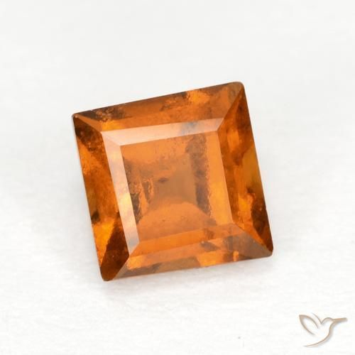 granate hessonita Naranja oscuro natural de 0.90 ct, Cuadrado, VS