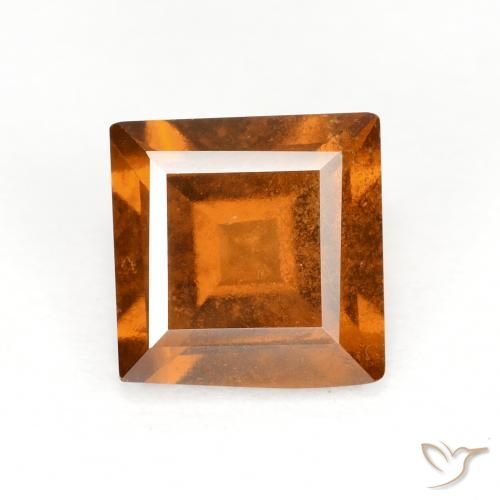 1.82ct Natural Naranja oscuro granate hessonita, Cuadrado, VS