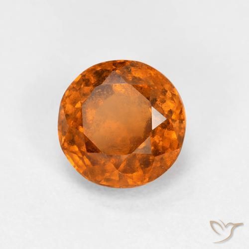 granate hessonita Naranja oscuro natural de 0.92 ct, Redondo, VS-SI