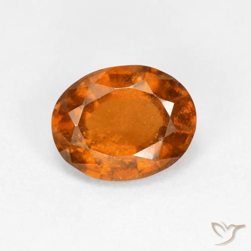 1.69ct Natural Naranja oscuro Granate Hessonita, Ovalada, VS