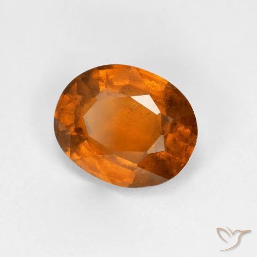 granate hessonita Naranja oscuro medio natural de 1.92 ct, Ovalada, VS-SI